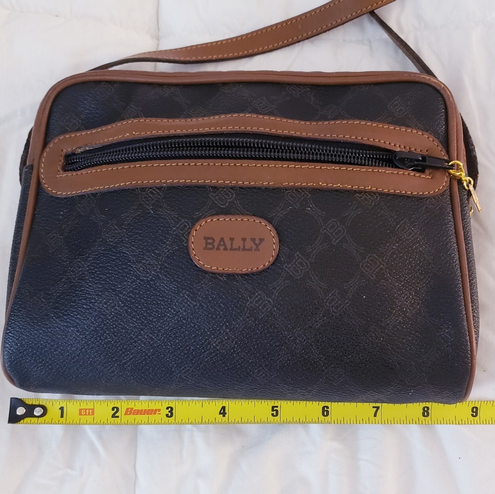 Vintage BALLY Monogram Crossbody Camera Bag & Matching Wallet Set - Brown/Black - Picture 10 of 16